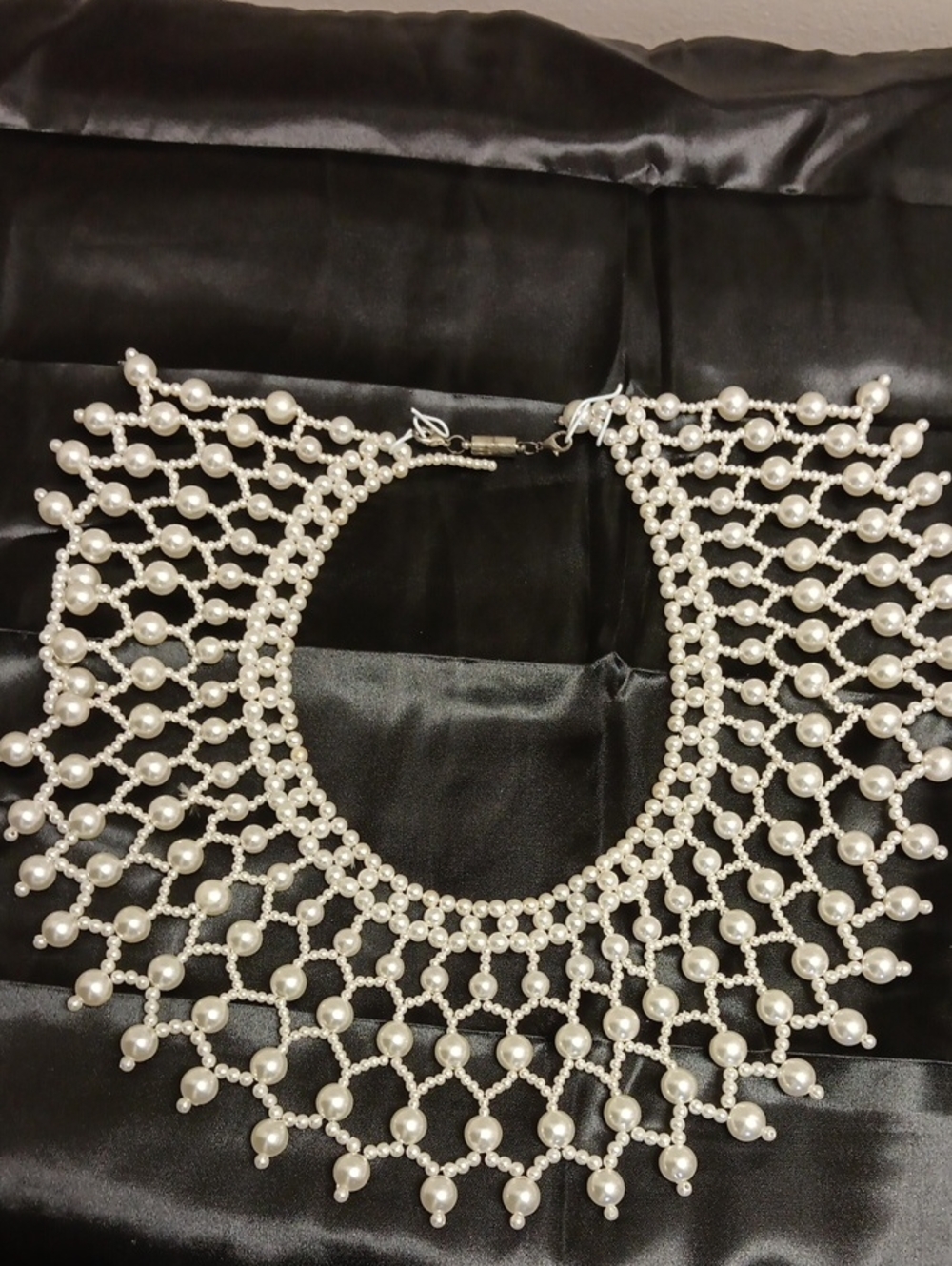 Elegant White Pearl Fringe Collar Necklace for Women
